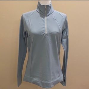 NILS 3/4 zip fleece-lined pullover in baby blue